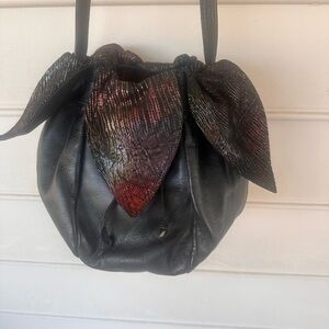Petal Style  Black and Red Hobo Bag
